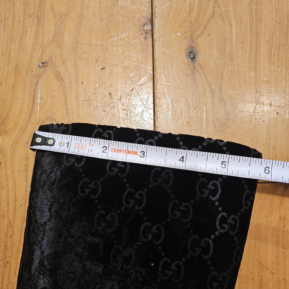Gucci Black Velvet Monogram Heeled Boots - Picture 9 of 16